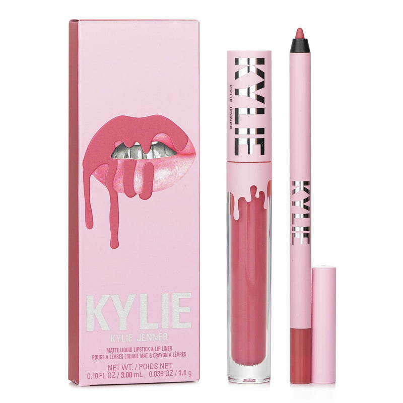 Kylie By Kylie Jenner Matte Lip Kit: Matte Liquid Lipstick 3ml + Lip Liner 1.1g - # 801 Queen  2pcs