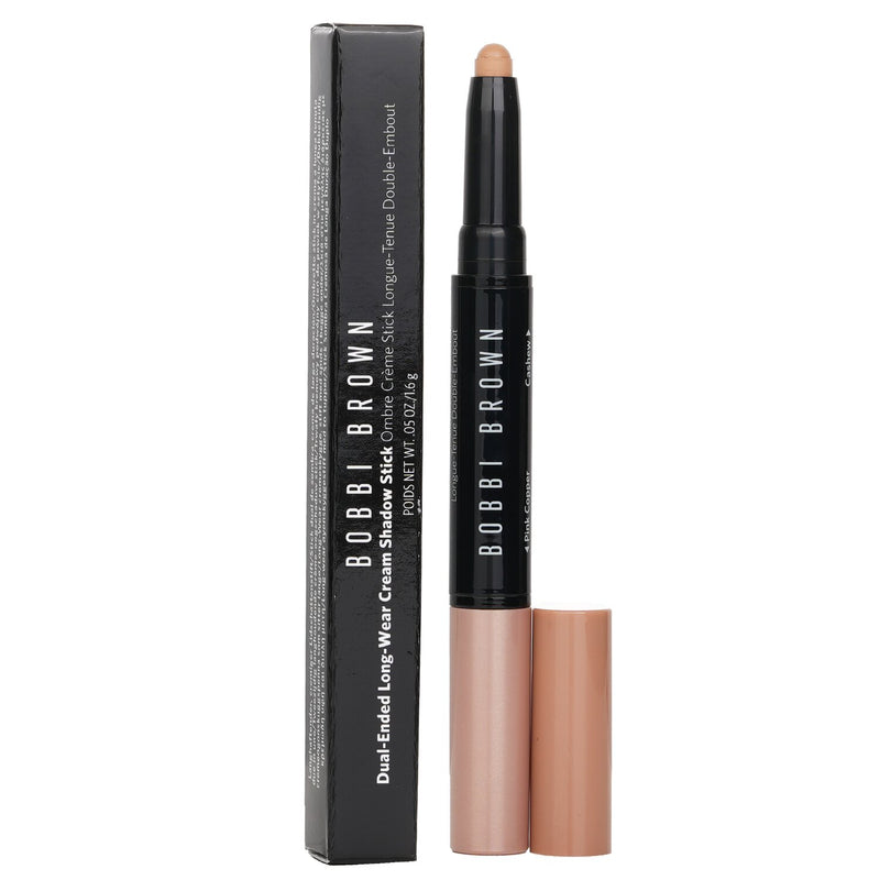 Bobbi Brown Dual Ended Long Wear Cream Eyeshadow Stick - # Pink Copper Shimmer/Cashew Matte  1.6g/0.05oz