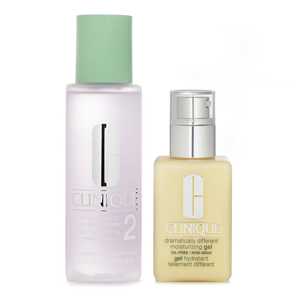 Clinique Dramatically Different Set 2: Moisturising Gel & Clarifying Lotion 2 - Combination Oily to Oily  2pcs