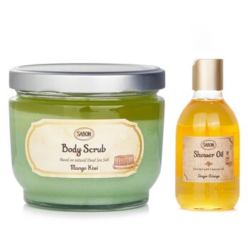 Sabon Body Scrub - Mango Kiwi & Shower Oil - Ginger Orange  2pcs