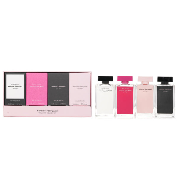 Narciso Rodriguez For Her Miniatures Collection Coffret: For Her EDP+For Her DET+Fleur Musc EDP+Pure Musc EDP  4 x7.5ml/0.25oz