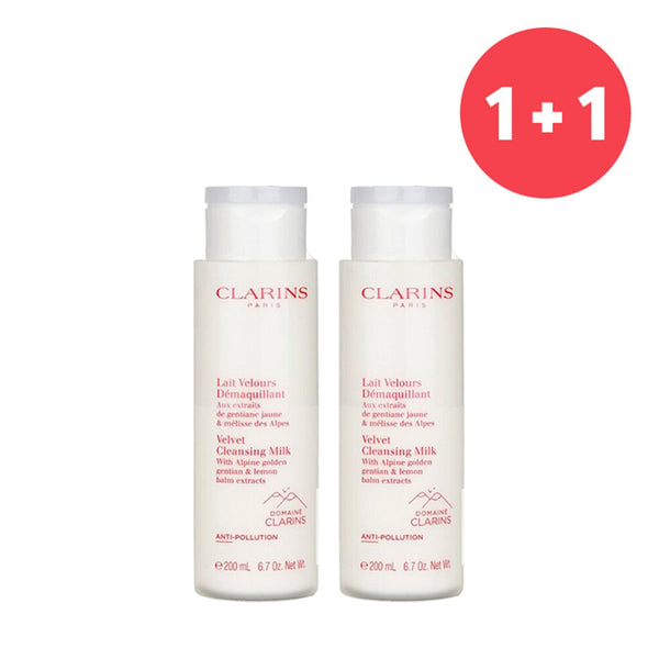 Clarins ?Buy 1 Get 1?Velvet Cleansing Milk with Alpine Golden Gentian & Lemon Balm Extracts (Add ONE to Cart and get TWO)  200ml/6.7oz