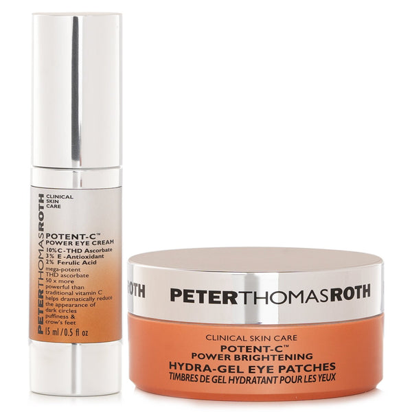 Peter Thomas Roth Clinically Stronger Brighetning 2 Piece Kit Of Full Size: Potent C Power Eye Cream 15ml+ Hydra Gel Eye Patches 30 Pairs  2pcs