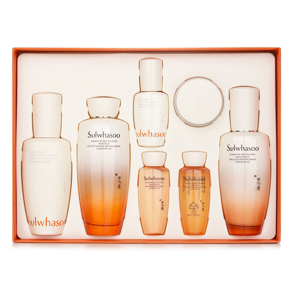 Sulwhasoo Essential First Care Set: First Care Activating Serum VI 90ml+Essential Revitalizing Emulsion EX 125ml+Essential Revitalizing  3pcs