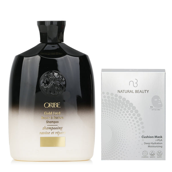 Oribe Oribe Gold Lust Repair & Restore Shampoo 250ml X Natural Beauty r-PGA Deep Hydration Moisturizing Cushion Mask (Exp Date: 01/2026) 6x 20ml  2pcs