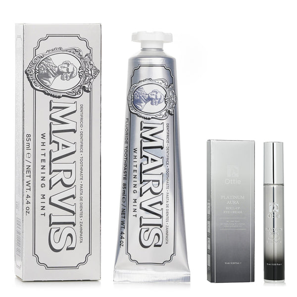 Marvis Marvis Whitening Mint Toothpaste With Xylitol 85ml X Ottie Platinum Aura Roll Up Eye Cream 15ml  2pcs