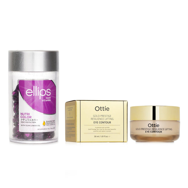 Ellips Ellips Hair Vitamin Oil -  Nutri Color 50capsules x1ml X Ottie Gold Prestige Resilience Lifting Eye Contour 30ml  2pcs