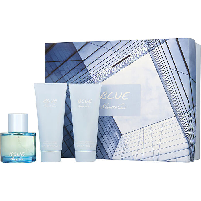 Kenneth Cole Blue Eau De Toilette Spray & Aftershave Balm & Hair And Body Wash 100ml/3.4oz