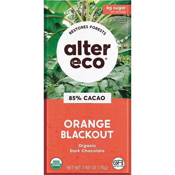 Alter Eco Chocolate Organic Dark Orange Blackout 12x75g