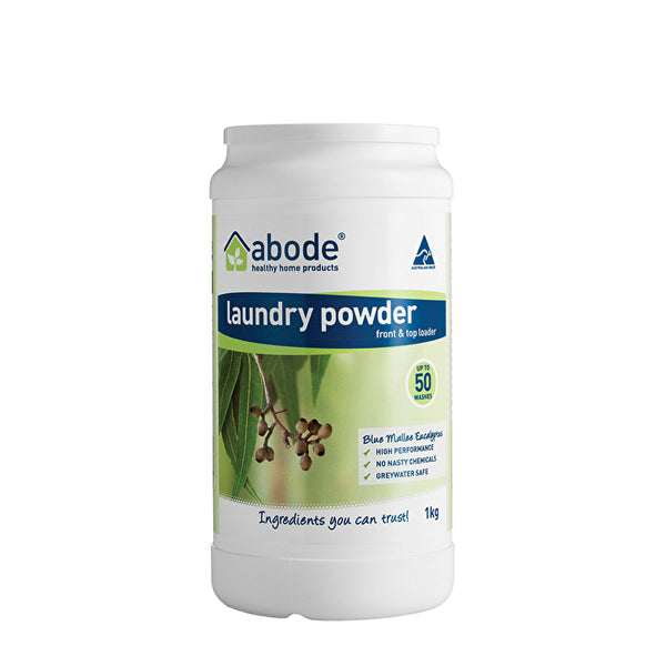 Abode Cleaning Products Abode Laundry Powder (Front & Top Loader) Blue Mallee Eucalyptus 1kg