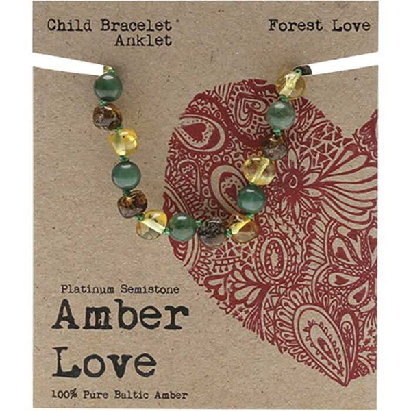 Amber Love Children's Bracelet/Anklet 100% Baltic Amber Forest 14cm