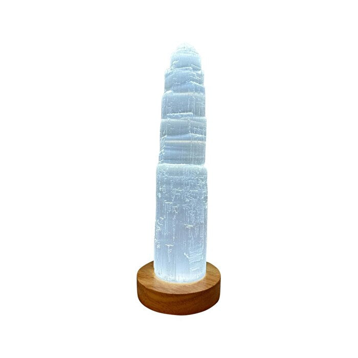 Alternative Distribution Selenite Lamp Mini Mountain with LED Base 20cm