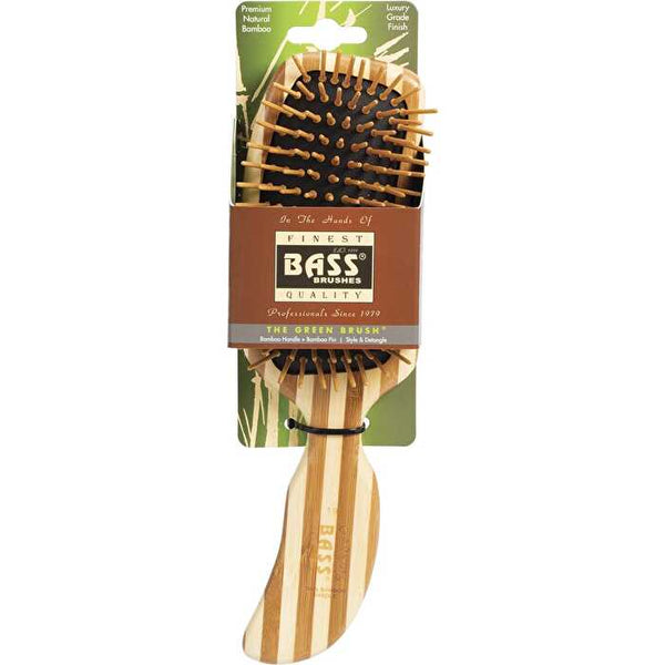 Bass Brushes Bamboo Hair Brush Semi S Shaped Handle