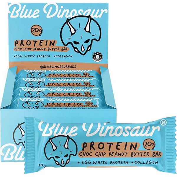 Blue Dinosaur Protein Bar Choc Chip Peanut Butter 60g x 12 Display