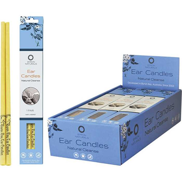 BYRON NATURALS Ear Candles Organic Beeswax & Muslin Cotton 12x2pk