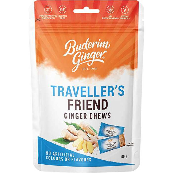 Buderim Ginger Traveller's Friend Ginger Chews 50g