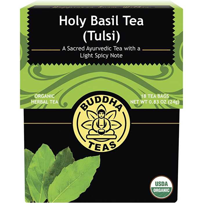 Buddha Teas Organic Herbal Tea Bags Holy Basil Tea (Tulsi) 18pk