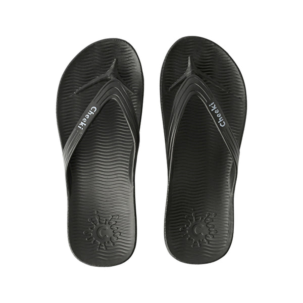 Cheeki Arch Support Thongs Black Mens Size US10