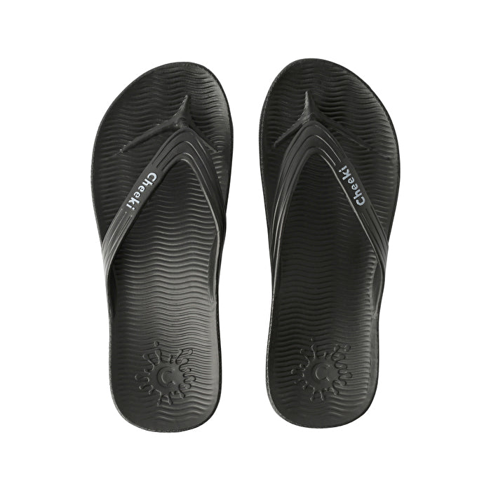 Cheeki Arch Support Thongs Black Mens Size US12