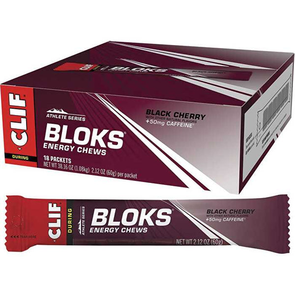 Clif Bloks Energy Chews Black Cherry 50mg Caffeine 18x60g