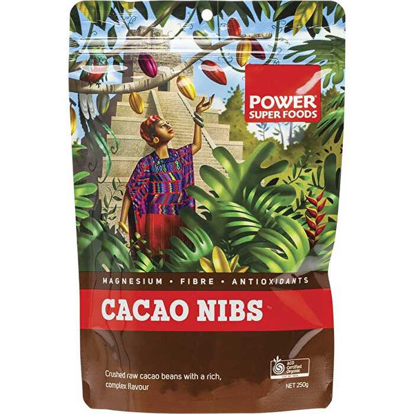 Power Super Foods Cacao Nibs Raw Certified Organic 250g