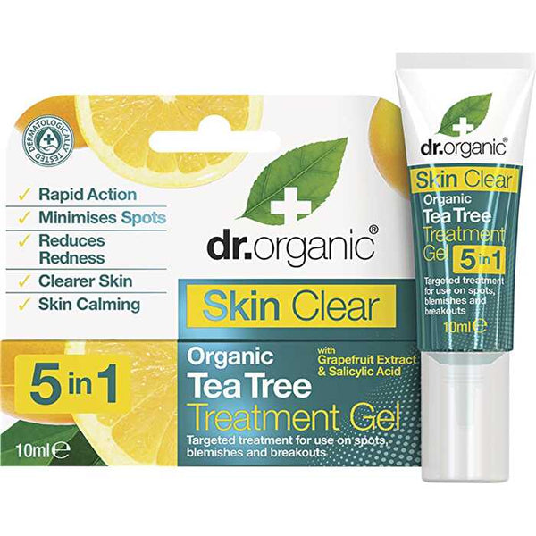 Dr Organic Treatment Gel Skin Clear Organic Tea Tree 10ml