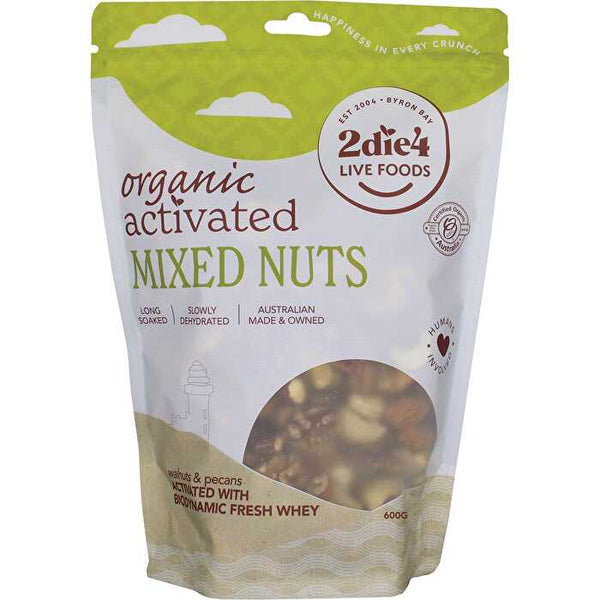 2die4 Live Foods Organic Activated Mixed Nuts Activated with Fresh Whey 600g