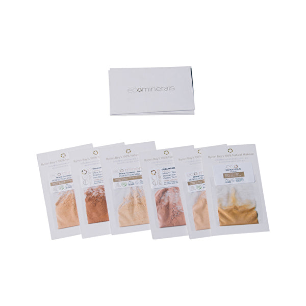 Eco Minerals Mineral Makeup Sample Set Fresh Dewy Finish Light Fair