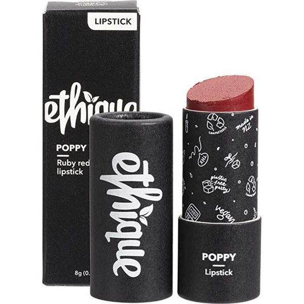 Ethique Lipstick Poppy Ruby Red 8g