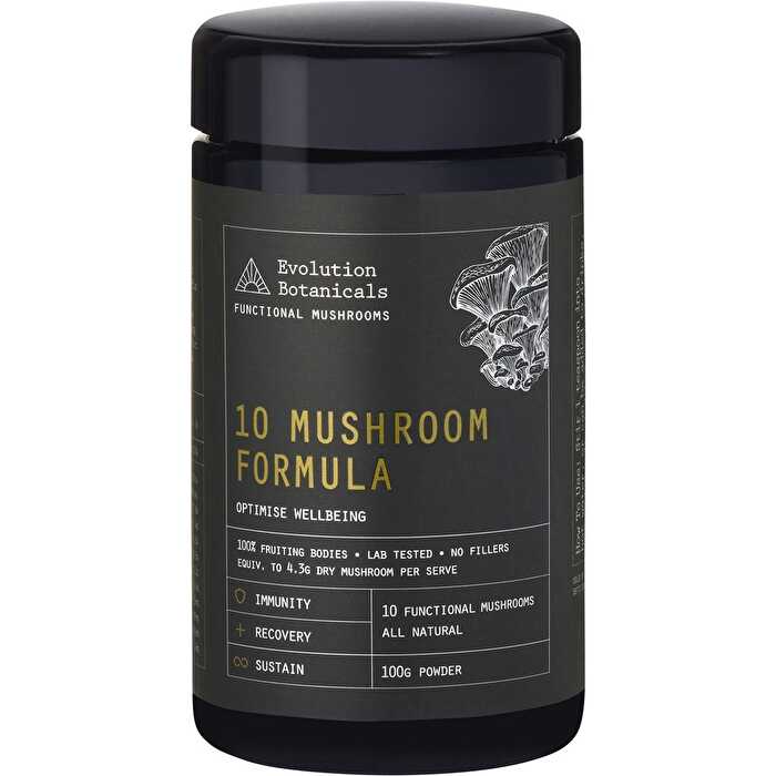 Evolution Botanicals 10 Mushroom Formula Optimise Wellbeing 100g