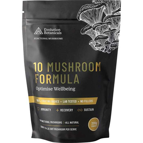 Evolution Botanicals 10 Mushroom Formula Optimise Wellbeing 200g