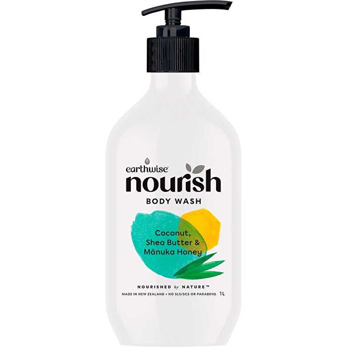 Earthwise Nourish Body Wash Coconut, Shea Butter & Manuka Honey 1000ml