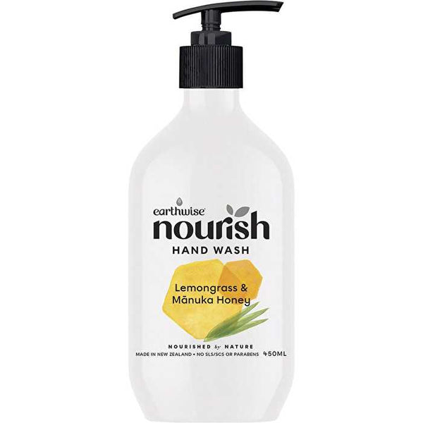 Earthwise Nourish Hand Wash Lemongrass & Manuka Honey 450ml