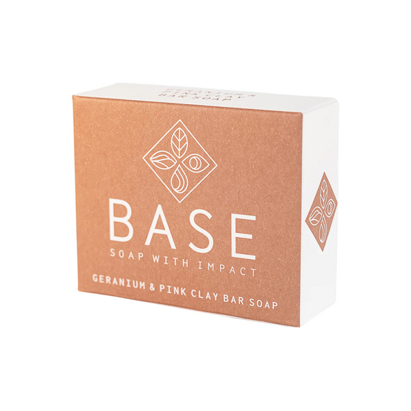 Base (Soap With Impact) Soap Bar Geranium & Pink Clay (Raw Bar) 120g