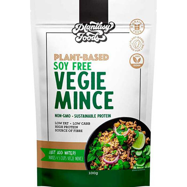 Plantasy Foods Soy Free Vegie Mince 100% Pea Protein Meat Alternative 100g