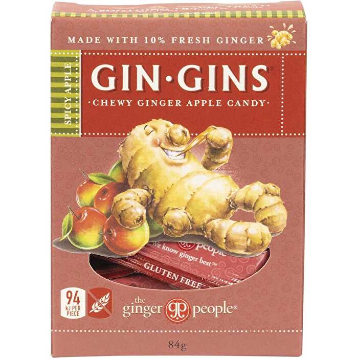 The Ginger People Gin Gins Ginger Candy Chewy Spicy Apple 12x84g