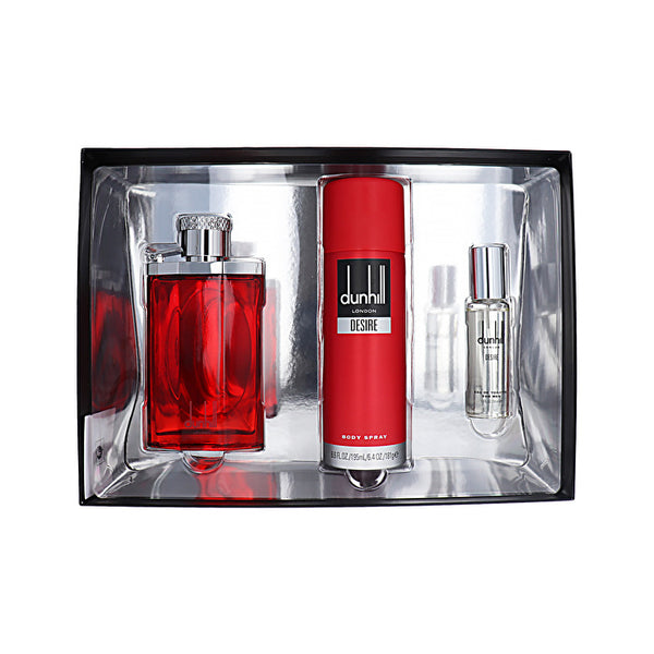 Dunhill Desire Red 3pc Set - Eau De Toilette & Body Spray 200ml & Eau De Toilette 30ml 100ml