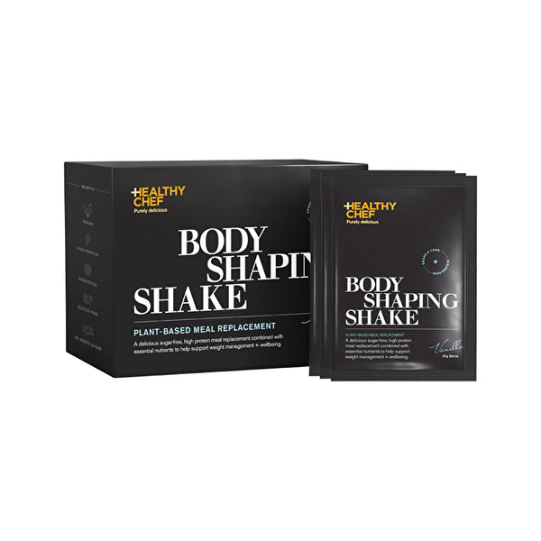 The Healthy Chef Body Shaping Shake (Plant-Based Meal Replacement) Vanilla Sachets 35g x 14 Pack