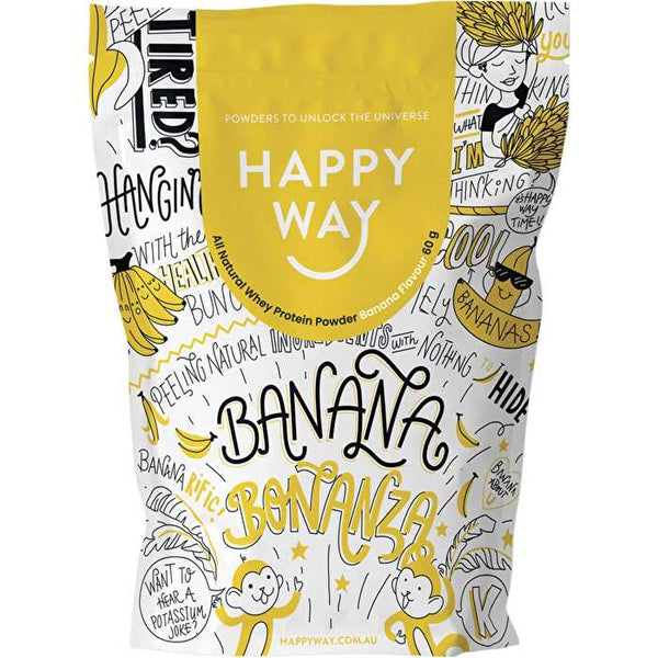 Happy Way Whey Protein Powder Banana 6x60g