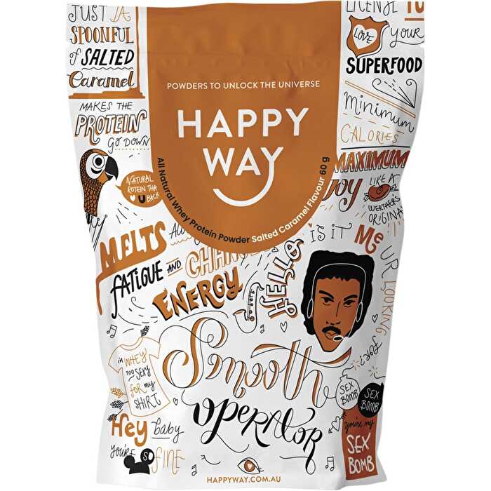 Happy Way Whey Protein Powder Salted Caramel 6x60g