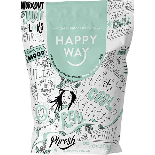 Happy Way Hemp Protein Powder Cacao Mint 6x60g