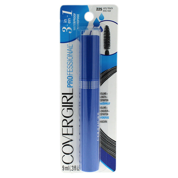 Covergirl Professional 3-in-1 Waterproof Mascara - # 225 Very Black by CoverGirl for Women - 0.3 oz Mascara