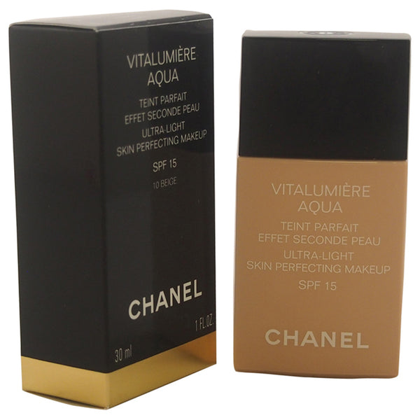 Chanel Vitalumiere Aqua Ultra-Light Skin Perfecting Makeup SPF 15 - 10 Beige by Chanel for Women - 1 oz Makeup