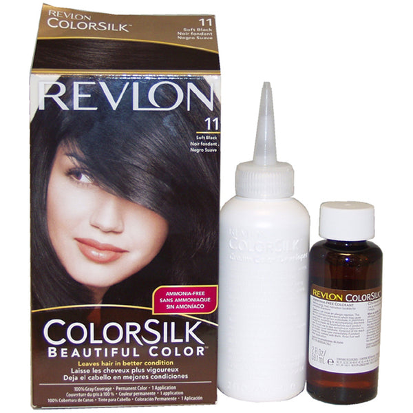 Revlon Colorsilk Beautiful Color - 11 Soft Black by Revlon for Unisex - 1 Application Hair Color