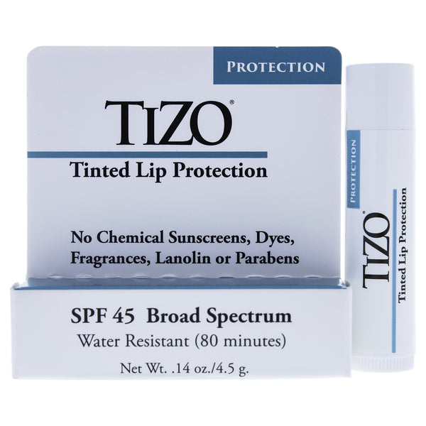 Tizo Tinted Lip Protection SPF 45 by Tizo for Unisex - 0.14 oz Lip Balm