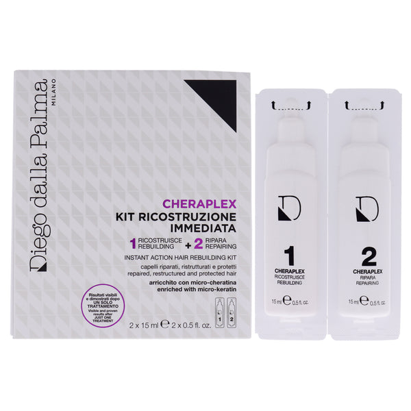 Diego Dalla Palma Cheraplex Instant Action Hair Rebuilding Kit by Diego Dalla Palma for Unisex - 2 x 0.5 oz Treatment