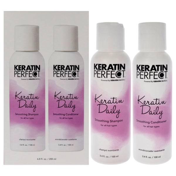 Keratin Perfect Keratin Daily Duo by Keratin Perfect for Unisex - 2 Pc 3.4oz Shampoo, 3.4oz Conditioner