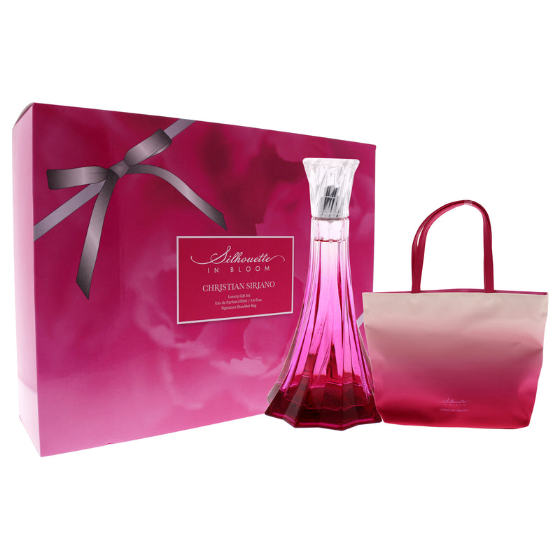 Christian Siriano Silhouette In Bloom by Christian Siriano for Women - 2 Pc Gift Set 3.4oz EDP Spray, Pink Tote Bag