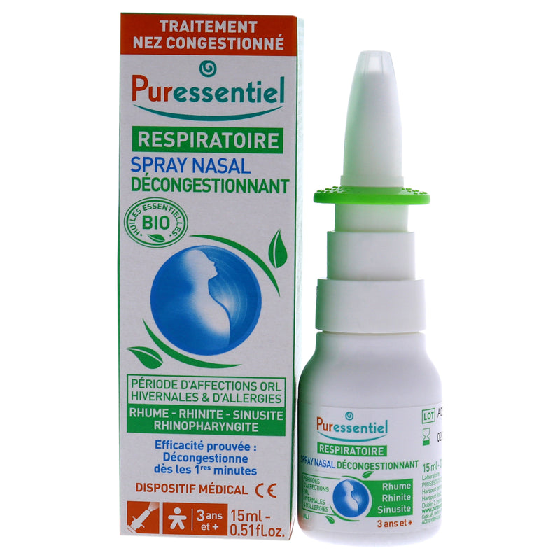 Puressentiel Respiratory Decongestant Nasal Spray by Puressentiel for Unisex - 0.51 oz Nasal Spray