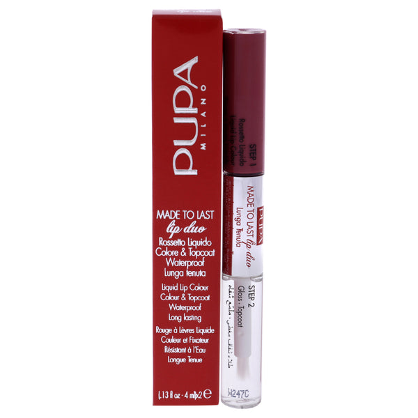 Pupa Milano Made To Last Lip Duo - 016 Hot Pink by Pupa Milano for Women - 0.13 oz Lipstick